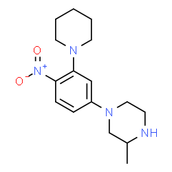 ChemSpider 2D Image | 3-Methyl-1-[4-nitro-3-(1-piperidinyl)phenyl]piperazine | C16H24N4O2
