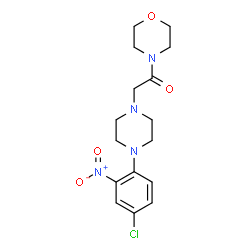 ChemSpider 2D Image | 2-[4-(4-Chloro-2-nitrophenyl)-1-piperazinyl]-1-(4-morpholinyl)ethanone | C16H21ClN4O4