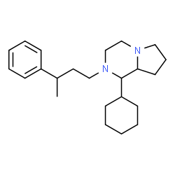 ChemSpider 2D Image | 1-Cyclohexyl-2-(3-phenylbutyl)octahydropyrrolo[1,2-a]pyrazine | C23H36N2