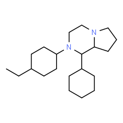 ChemSpider 2D Image | 1-Cyclohexyl-2-(4-ethylcyclohexyl)octahydropyrrolo[1,2-a]pyrazine | C21H38N2