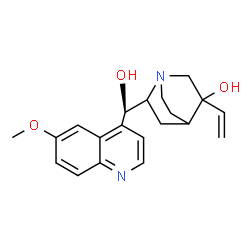 ChemSpider 2D Image | cinchonan-3,9-diol, 6'-methoxy-, (9R)- | C20H24N2O3