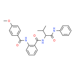 ChemSpider 2D Image | N-(1-Anilino-3-methyl-1-oxo-2-butanyl)-2-[(4-methoxybenzoyl)amino]benzamide | C26H27N3O4