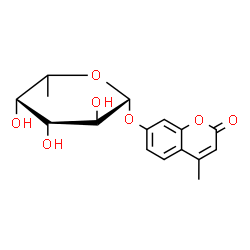 ChemSpider 2D Image | 4-Methyl-2-oxo-2H-chromen-7-yl 6-deoxy-beta-L-galactopyranoside | C16H18O7