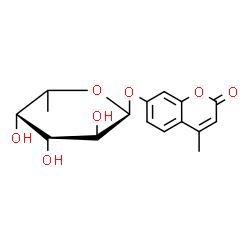 ChemSpider 2D Image | 4-Methyl-2-oxo-2H-chromen-7-yl 6-deoxy-alpha-L-galactopyranoside | C16H18O7