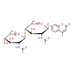 ChemSpider 2D Image | 4-Methyl-2-oxo-2H-chromen-7-yl 2-acetamido-4-O-(2-acetamido-2-deoxy-beta-D-glucopyranosyl)-2-deoxy-beta-D-glucopyranoside | C26H34N2O13