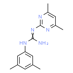 ChemSpider 2D Image | 1-(3,5-Dimethylphenyl)-2-(4,6-dimethyl-2-pyrimidinyl)guanidine | C15H19N5