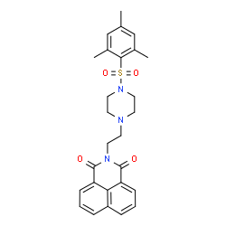 ChemSpider 2D Image | 2-{2-[4-(Mesitylsulfonyl)-1-piperazinyl]ethyl}-1H-benzo[de]isoquinoline-1,3(2H)-dione | C27H29N3O4S