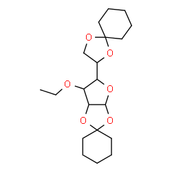 ChemSpider 2D Image | 5'-(1,4-Dioxaspiro[4.5]dec-2-yl)-6'-ethoxytetrahydrospiro[cyclohexane-1,2'-furo[2,3-d][1,3]dioxole] | C20H32O6