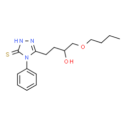 ChemSpider 2D Image | 1-butoxy-4-(4-phenyl-5-sulfanyl-4H-1,2,4-triazol-3-yl)butan-2-ol | C16H23N3O2S