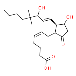 ChemSpider 2D Image | (5Z,8xi,13E)-11,15-Dihydroxy-16,16-dimethyl-9-oxoprosta-5,13-dien-1-oic acid | C22H36O5