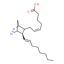 ChemSpider 2D Image | (5Z)-7-{(6R)-6-[(1E)-1-Octen-1-yl]-2,3-diazabicyclo[2.2.1]hept-2-en-5-yl}-5-heptenoic acid | C20H32N2O2