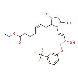ChemSpider 2D Image | Isopropyl (5Z)-7-(3,5-dihydroxy-2-{(1E)-3-hydroxy-4-[3-(trifluoromethyl)phenoxy]-1-buten-1-yl}cyclopentyl)-5-heptenoate | C26H35F3O6
