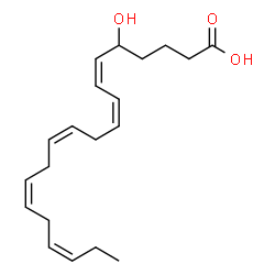 ChemSpider 2D Image | (6Z,8Z,11Z,14Z,17Z)-5-Hydroxy-6,8,11,14,17-icosapentaenoic acid | C20H30O3
