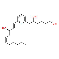 ChemSpider 2D Image | 6-{6-[(1E,3R,5Z)-3-Hydroxy-1,5-undecadien-1-yl]-2-pyridinyl}-1,5-hexanediol | C22H35NO3