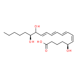 ChemSpider 2D Image | (5S,6Z,8E,10E,12E,15S)-5,14,15-Trihydroxy-6,8,10,12-icosatetraenoic acid | C20H32O5