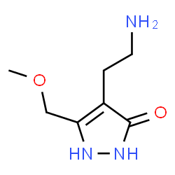 ChemSpider 2D Image | 4-(2-Aminoethyl)-5-(methoxymethyl)-1,2-dihydro-3H-pyrazol-3-one | C7H13N3O2