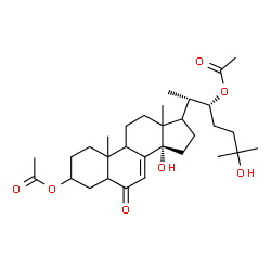 ChemSpider 2D Image | (9xi,10xi,13xi,17xi,22R)-14,25-Dihydroxy-6-oxocholest-7-ene-3,22-diyl diacetate | C31H48O7