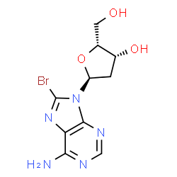 ChemSpider 2D Image | 8-Bromo-9-(2-deoxy-alpha-D-threo-pentofuranosyl)-9H-purin-6-amine | C10H12BrN5O3