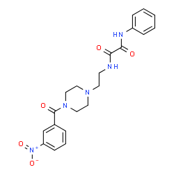 ChemSpider 2D Image | N-{2-[4-(3-Nitrobenzoyl)-1-piperazinyl]ethyl}-N'-phenylethanediamide | C21H23N5O5