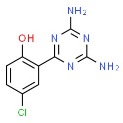 ChemSpider 2D Image | 4-Chloro-2-(4,6-diamino-1,3,5-triazin-2-yl)phenol | C9H8ClN5O