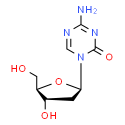 ChemSpider 2D Image | 4-Amino-1-(2-deoxy-beta-D-erythro-pentofuranosyl)-1,3,5-triazin-2(1H)-one | C8H12N4O4