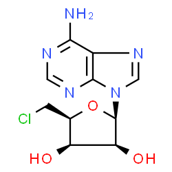ChemSpider 2D Image | 9-(5-Chloro-5-deoxy-beta-D-lyxofuranosyl)-9H-purin-6-amine | C10H12ClN5O3