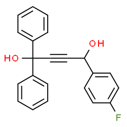 ChemSpider 2D Image | 4-(4-Fluorophenyl)-1,1-diphenyl-2-butyne-1,4-diol | C22H17FO2