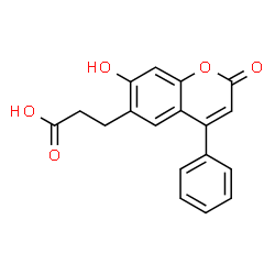 ChemSpider 2D Image | 3-(7-Hydroxy-2-oxo-4-phenyl-2H-chromen-6-yl)propanoic acid | C18H14O5