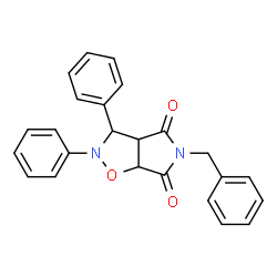 ChemSpider 2D Image | 5-Benzyl-2,3-diphenyldihydro-2H-pyrrolo[3,4-d][1,2]oxazole-4,6(3H,5H)-dione | C24H20N2O3