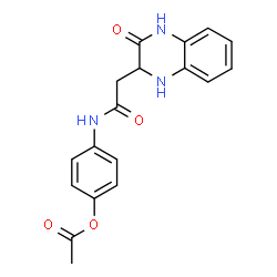 ChemSpider 2D Image | 4-[2-(3-oxo-2,4-dihydro-1H-quinoxalin-2-yl)acetamido]phenyl acetate | C18H17N3O4
