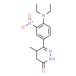 ChemSpider 2D Image | 6-[4-(Diethylamino)-3-nitrophenyl]-5-methyl-4,5-dihydro-3(2H)-pyridazinone | C15H20N4O3