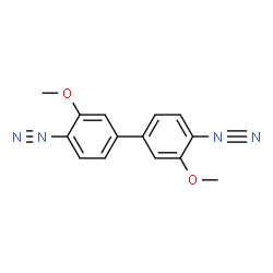 ChemSpider 2D Image | 2-methoxy-4-[3-methoxy-4-(nitrido-$l^{5}-azanyl)phenyl]-1-(nitrido-$l^{5}-azanyl)benzene | C14H12N4O2