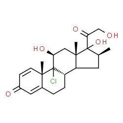 ChemSpider 2D Image | (9xi,11beta,14xi,16beta,17xi)-9-Chloro-11,17,21-trihydroxy-16-methylpregna-1,4-diene-3,20-dione | C22H29ClO5