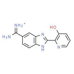ChemSpider 2D Image | [2-(3-Hydroxy-2-pyridinyl)-1H-benzimidazol-5-yl](imino)methanaminium | C13H12N5O