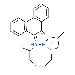ChemSpider 2D Image | [N~1~,N~1~'-1,2-Ethanediyldi(1,2-propanediaminato-kappa~2~N,N')(3-)][9,10-phenanthrenediiminato(2-)-kappa~2~N,N']rhodium(2+) | C22H27N6Rh