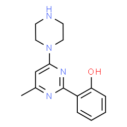 ChemSpider 2D Image | 2-[4-Methyl-6-(1-piperazinyl)-2-pyrimidinyl]phenol | C15H18N4O