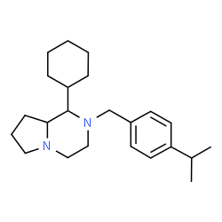 ChemSpider 2D Image | 1-Cyclohexyl-2-(4-isopropylbenzyl)octahydropyrrolo[1,2-a]pyrazine | C23H36N2