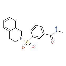 ChemSpider 2D Image | 3-(3,4-Dihydro-2(1H)-isoquinolinylsulfonyl)-N-methylbenzamide | C17H18N2O3S