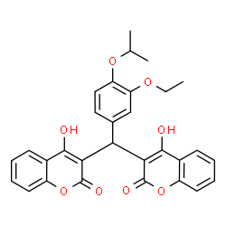 ChemSpider 2D Image | 3,3'-[(3-Ethoxy-4-isopropoxyphenyl)methylene]bis(4-hydroxy-2H-chromen-2-one) | C30H26O8