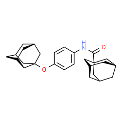 ChemSpider 2D Image | (3R,5S)-N-{4-[(3R,5S)-Adamantan-1-yloxy]phenyl}-1-adamantanecarboxamide | C27H35NO2