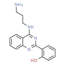 ChemSpider 2D Image | 2-{4-[(3-Aminopropyl)amino]-2-quinazolinyl}phenol | C17H18N4O