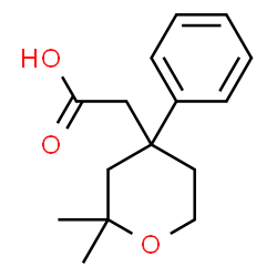 ChemSpider 2D Image | 2-(2,2-dimethyl-4-phenyloxan-4-yl)acetic acid | C15H20O3