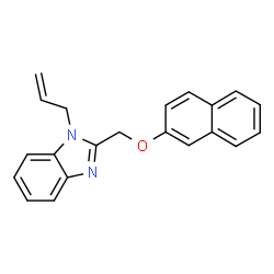 ChemSpider 2D Image | 1-Allyl-2-[(2-naphthyloxy)methyl]-1H-benzimidazole | C21H18N2O