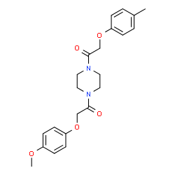 ChemSpider 2D Image | 2-(4-Methoxyphenoxy)-1-{4-[(4-methylphenoxy)acetyl]-1-piperazinyl}ethanone | C22H26N2O5