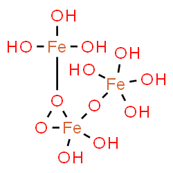 ChemSpider 2D Image | [1,1-dihydroxy-2-(trihydroxyferrio)-2$l^{3},3-dioxa-1$l^{5}-ferracycloprop-1-yl]oxy-tetrahydroxy-iron | H9Fe3O12