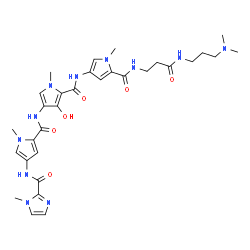 ChemSpider 2D Image | HYDROXYPYRROLE-IMIDAZOLE-PYRROLE POLYAMIDE | C31H41N11O6
