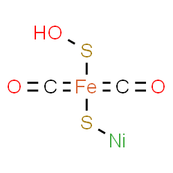ChemSpider 2D Image | hydroxysulfanyl-nickeliosulfanyl-bis(oxomethylene)iron | C2HFeNiO3S2