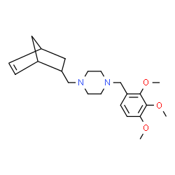 ChemSpider 2D Image | 1-(Bicyclo[2.2.1]hept-5-en-2-ylmethyl)-4-(2,3,4-trimethoxybenzyl)piperazine | C22H32N2O3