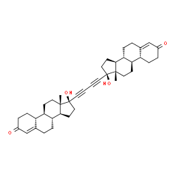 ChemSpider 2D Image | (8R,9S,10R,13S,14S,17S,8'R,9'S,10'R,13'S,14'S,17'S)-17,17'-(1,3-Butadiyne-1,4-diyl)bis(17-hydroxy-13-methyl-1,2,6,7,8,9,10,11,12,13,14,15,16,17-tetradecahydro-3H-cyclopenta[a]phenanthren-3-one) (non-p
referred name) | C40H50O4