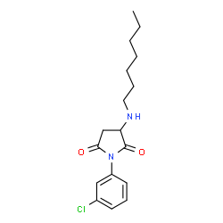 ChemSpider 2D Image | 1-(3-Chlorophenyl)-3-(heptylamino)-2,5-pyrrolidinedione | C17H23ClN2O2